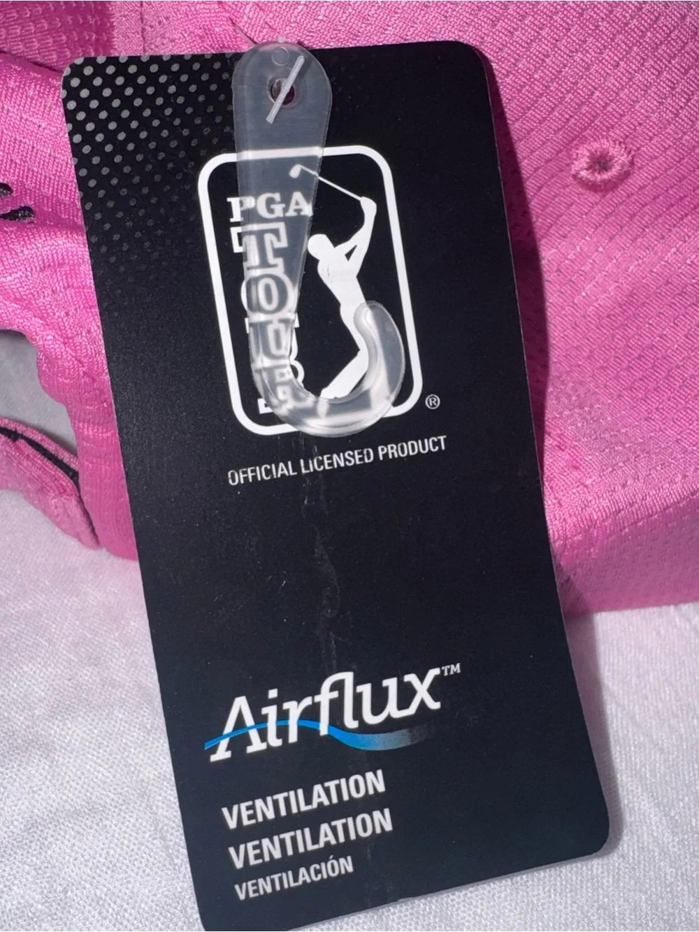 NWT PGA TOUR Airflux Mesh Golf Cap Adjustable Hat Curved Brim Pink